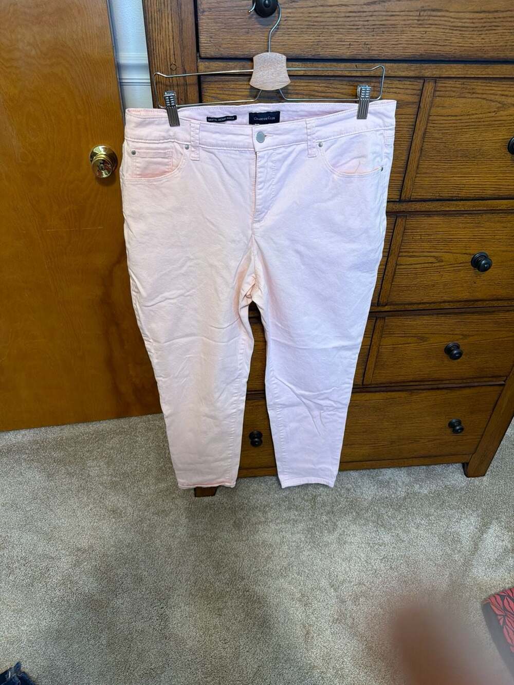 Charter Club Bristol Skinny Ankle Pants Light Pink Size 16